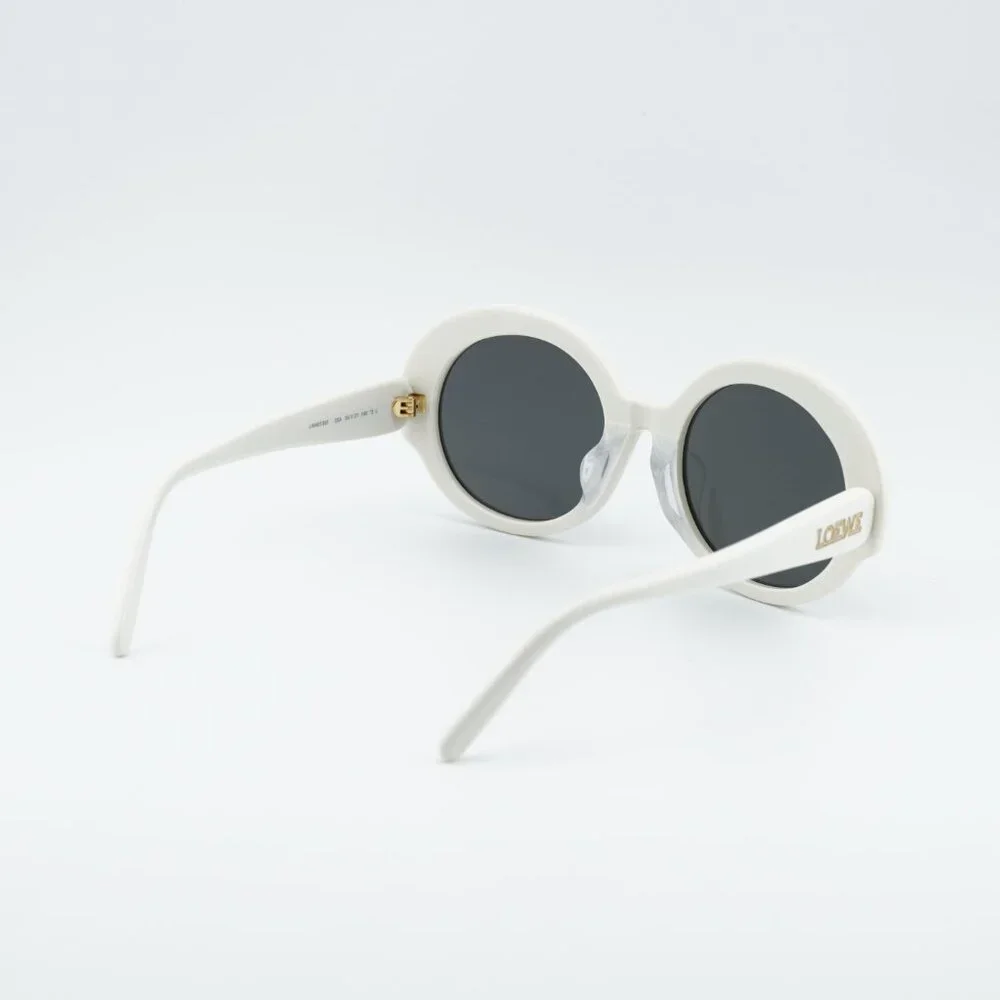 Loewe LW40135F 25A Sunglasses White Round Frame, Grey Lenses
